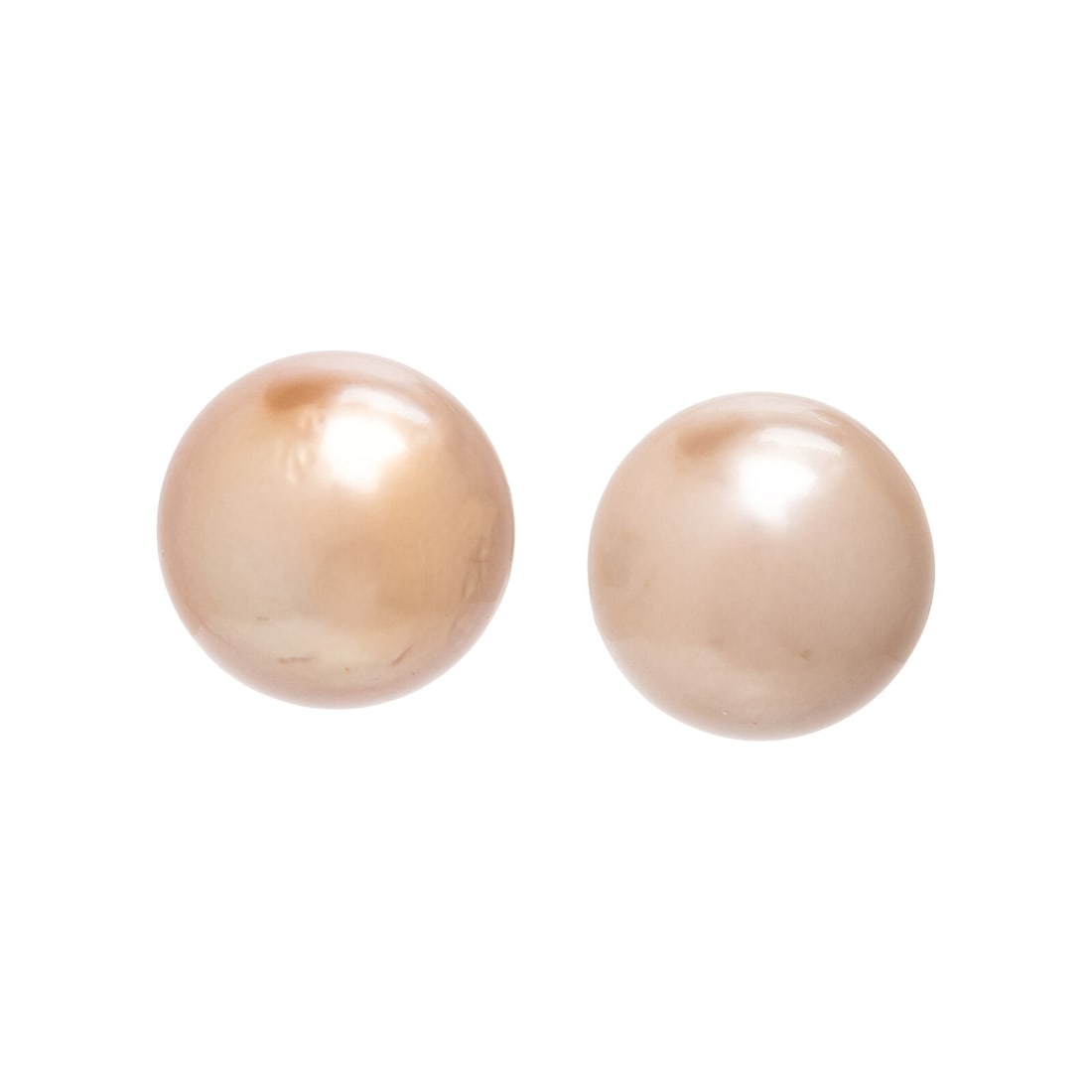 Cultured Pearl Earrings: Cultured Pearl Earrings Brown cultured pearls measuring approximately 14.90 - 15.30 mm (origin of color not tested). Yellow gold and 18 karat white gold. 1/2 inch wide. Earring backs stamp: 750.