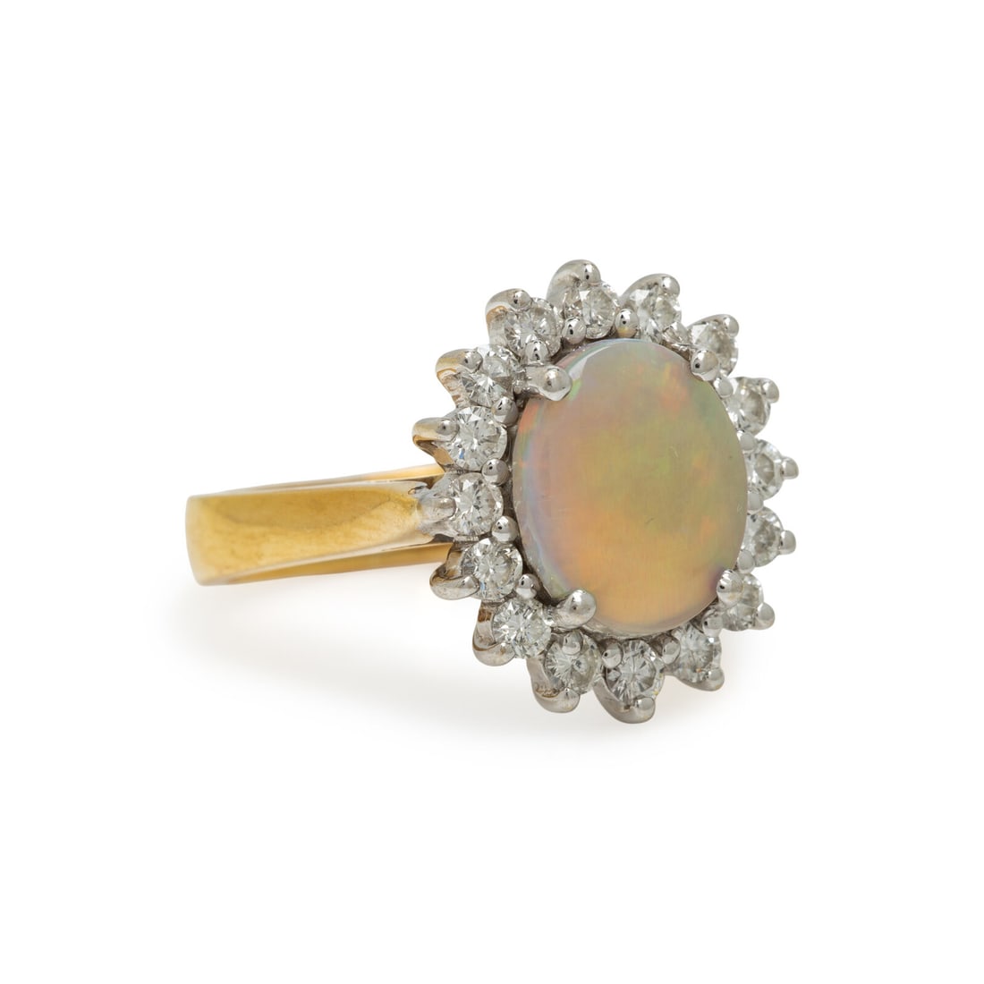 Opal Doublet and Diamond Ring - 2
