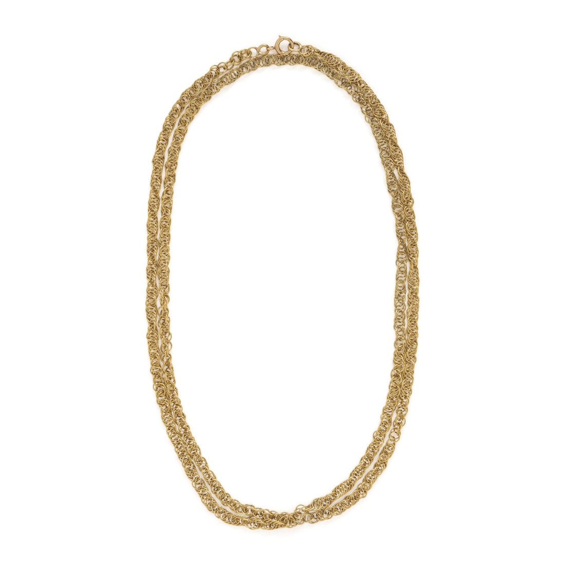 Yellow Gold Chain Necklace: Yellow Gold Chain Necklace Yellow gold. 45 inches long. Gross weight: 36.20 dwt. Property of a Prominent NJ Family This lot is located in Chicago.