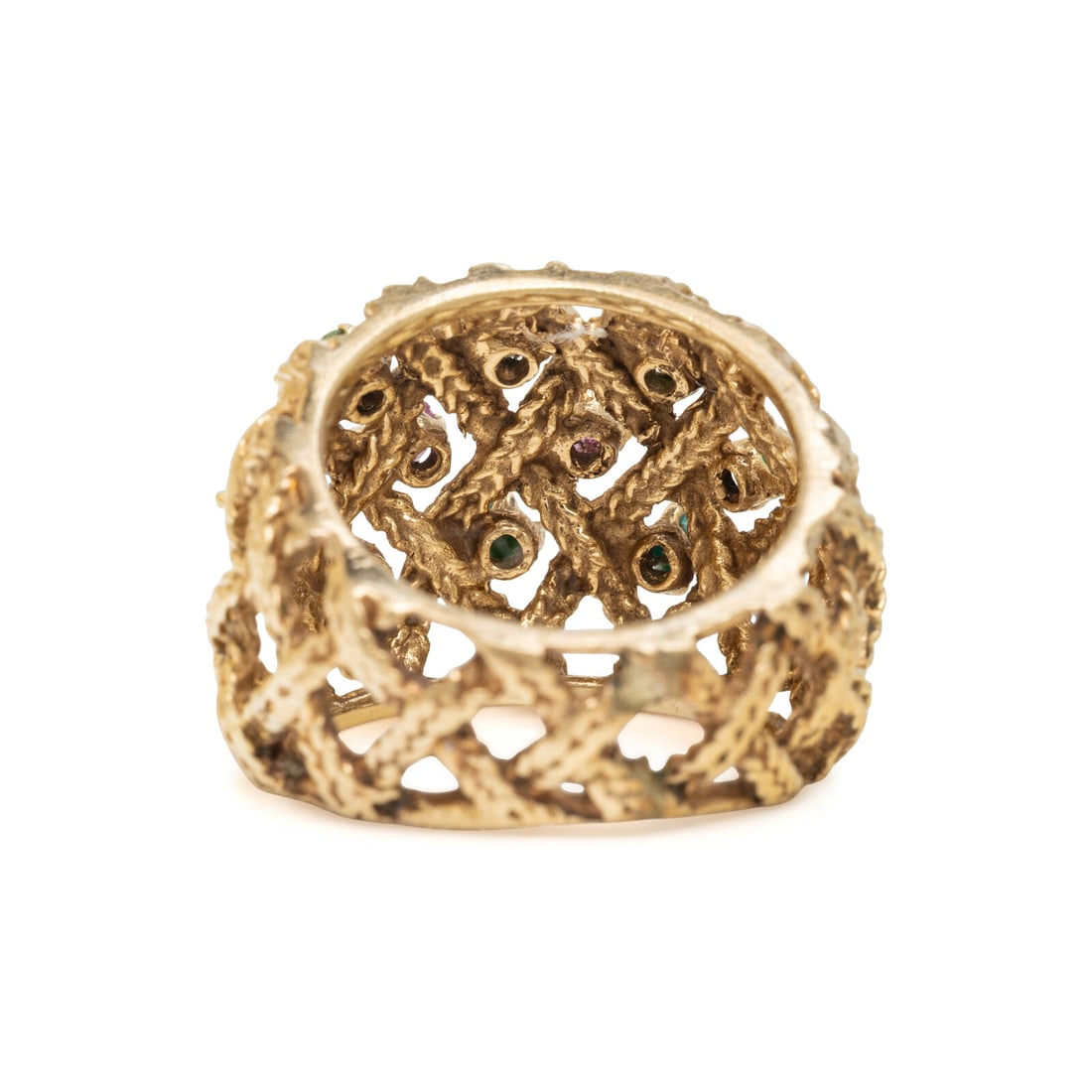 Turquoise, Ruby, and Yellow Gold Ring - 3
