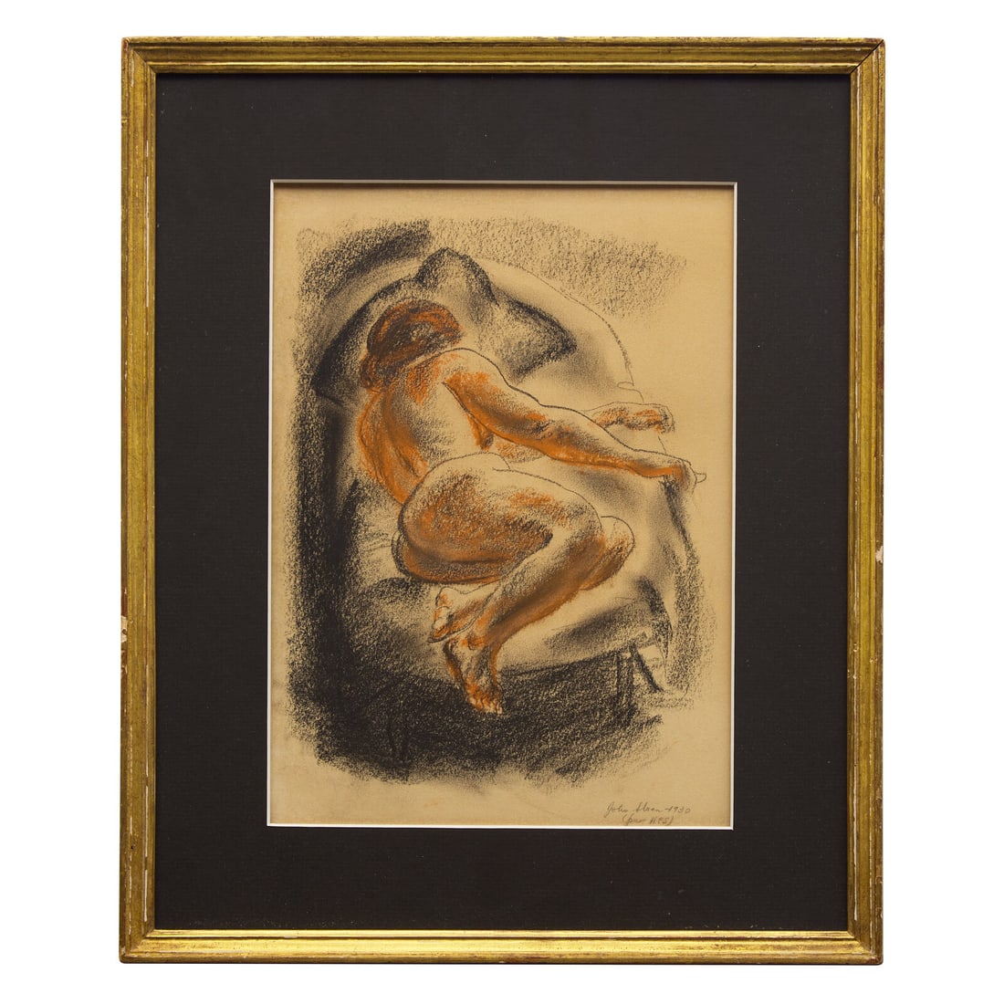 John French Sloan (American, 1871-1951) Nude, 1930: John French Sloan (American, 1871-1951) Nude, 1930 pastel, charcoal, and crayon on paper Inscribed John Sloan - 1930 / (per HFS) (lower right) 14 x 10 in. This lot is located in Philadelphia. Provenan