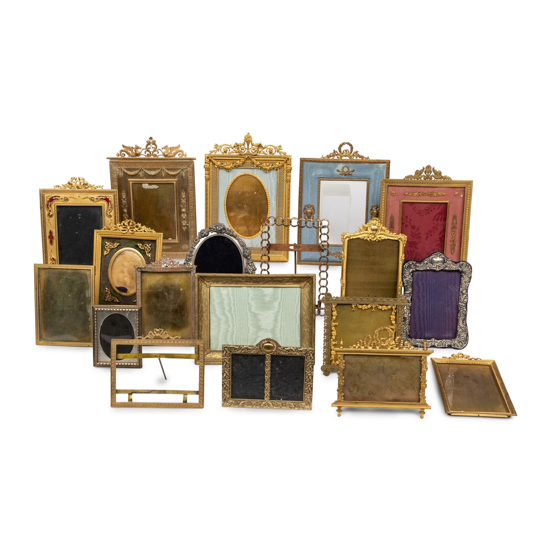 A Group of Twenty-Two Gilt Metal, Bronze and Silver-Plate Picture Frames (1 of 2)