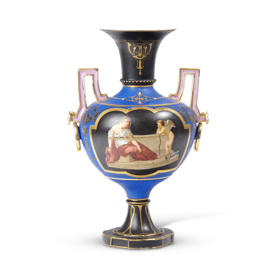 A Neoclassical Style Painted and Parcel-Gilt Urn (1 of 2)