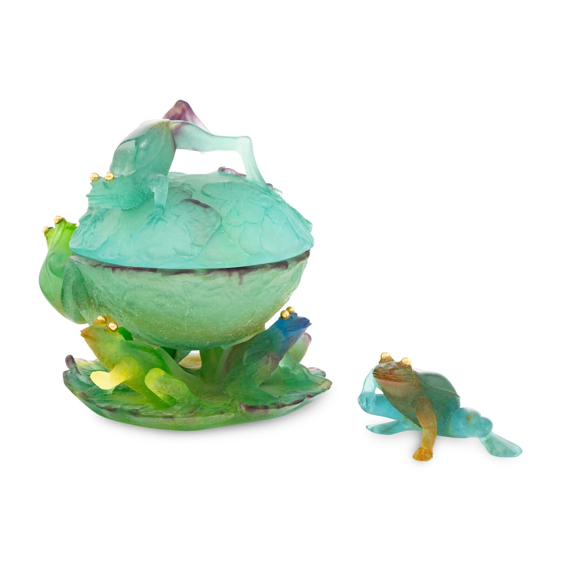 A Daum Pâte-de-Verre Grenouille Covered Bowl (1 of 2)