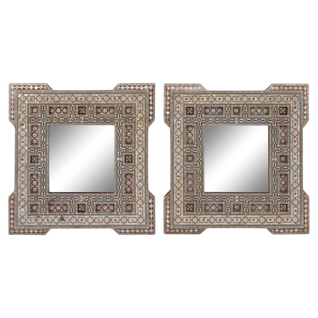A Pair of Moorish Style Marquetry Mirrors (1 of 2)