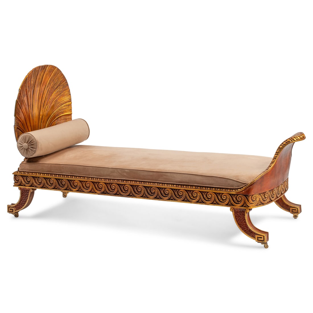 An Austrian Neoclassical Style Painted and Parcel Gilt Chaise Longue (1 of 3)