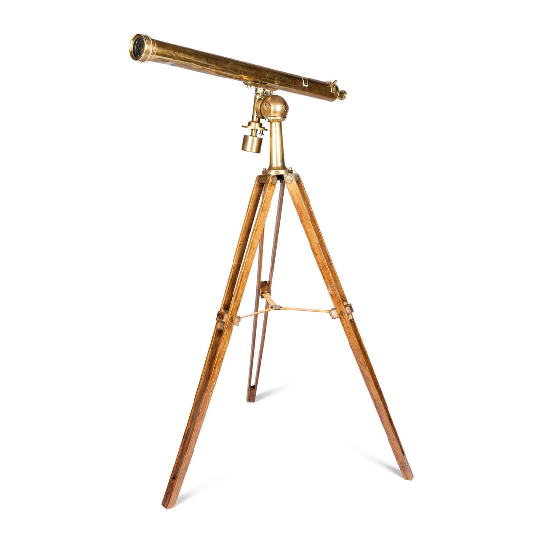 An English 3 1/2-Inch Diameter Brass Telescope on Stand (1 of 6)