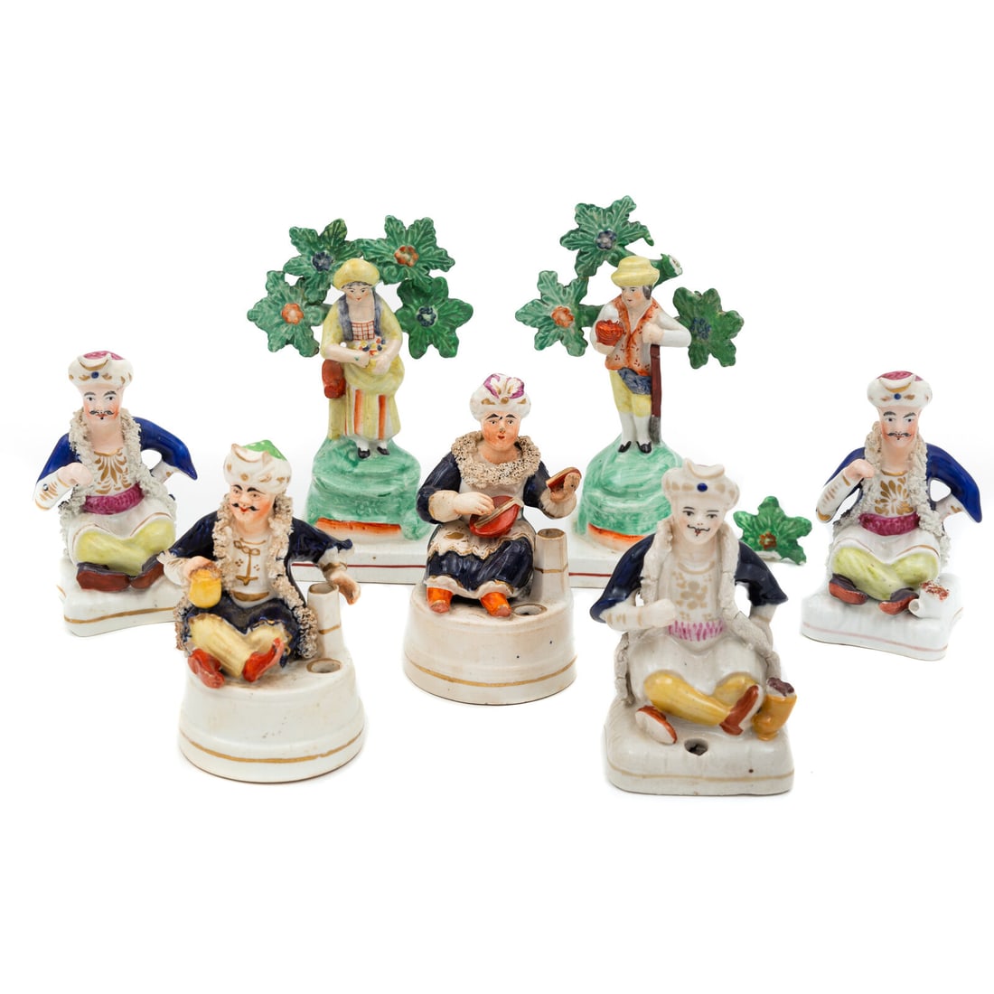 A Seven Staffordshire Pottery Figures (1 of 2)