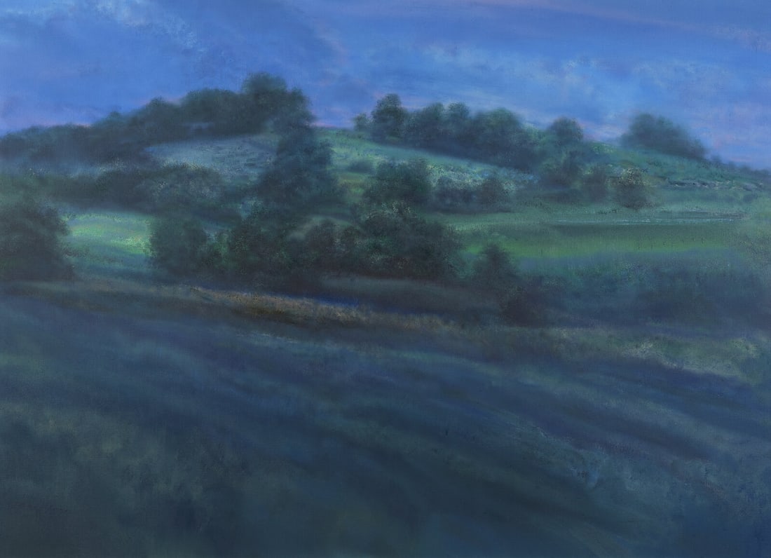 John Gundelfinger (American, b. 1937) Sunset Through Haze – Frenchtown, 1980: John Gundelfinger (American, b. 1937) Sunset Through Haze – Frenchtown, 1980 oil on canvas signed J. Gundelfinger (lower left); titled, dated, and inscribed (on the stretcher) 52 x 72 in. Sold t