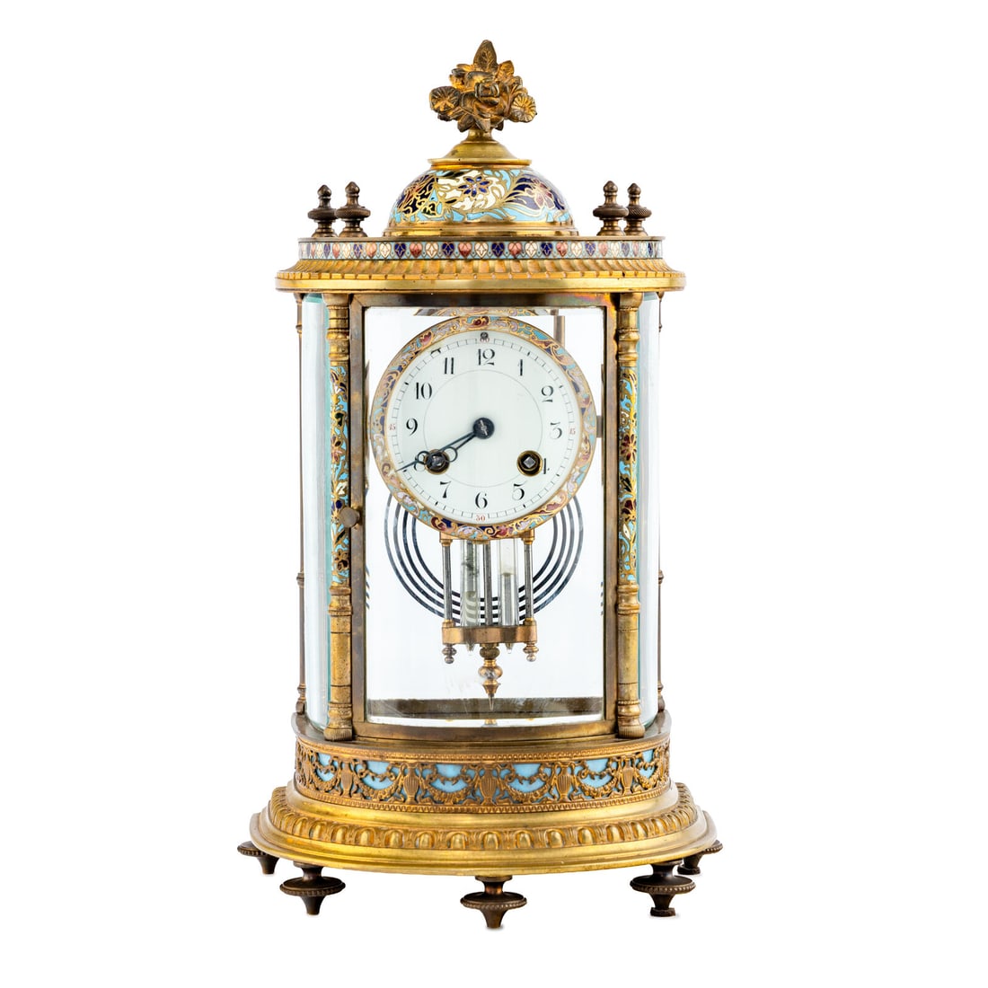 A French Brass and Champlevé Enamel Mantel Clock (1 of 3)