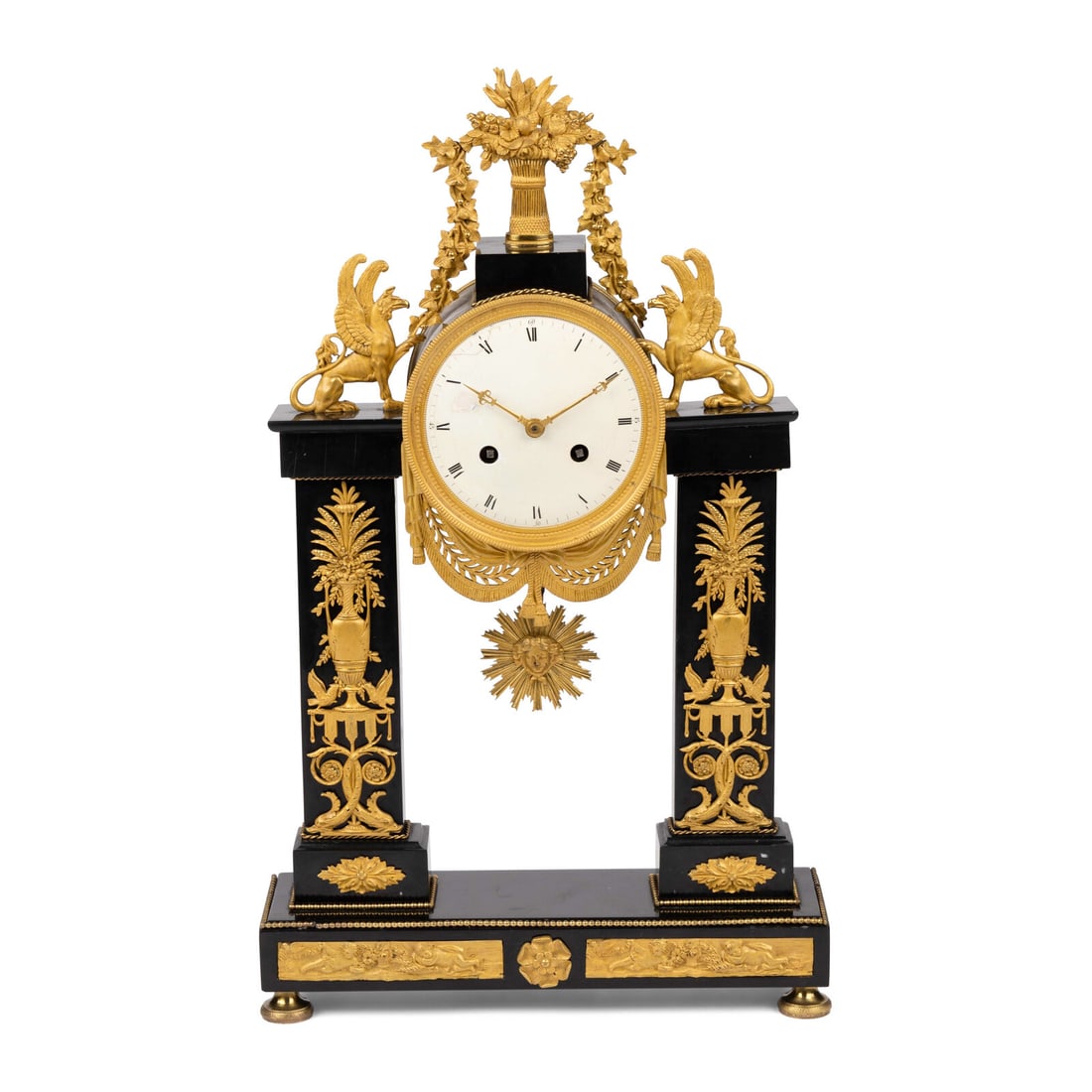 An Empire Patinated and Gilt Bronze Mantel Clock (1 of 2)