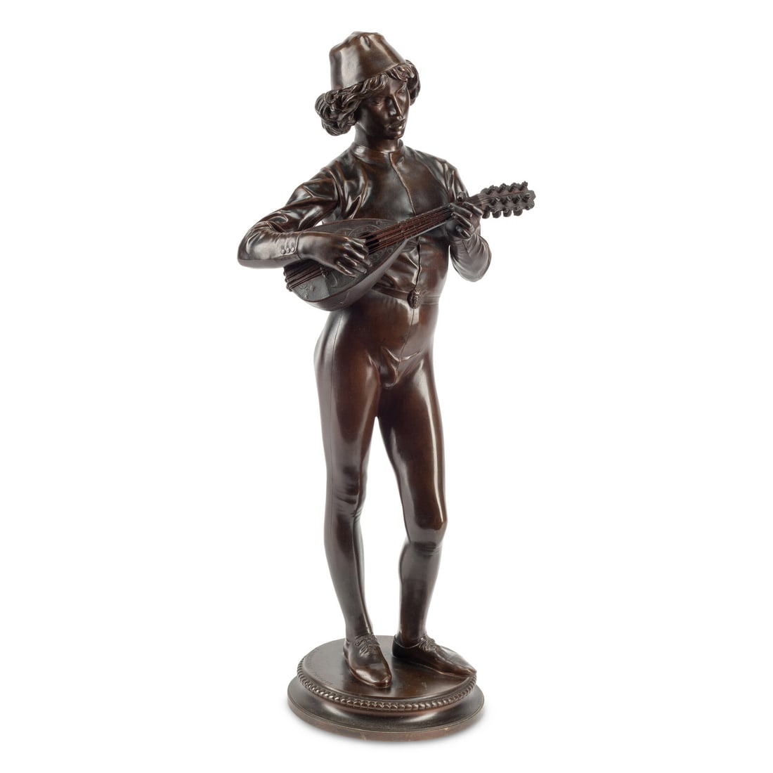 Paul Dubois (French, 1829-1905) Le chanteur Florentin: Paul Dubois (French, 1829-1905) Le chanteur Florentin bronze, cast by Barbedienne This lot is located in Chicago.