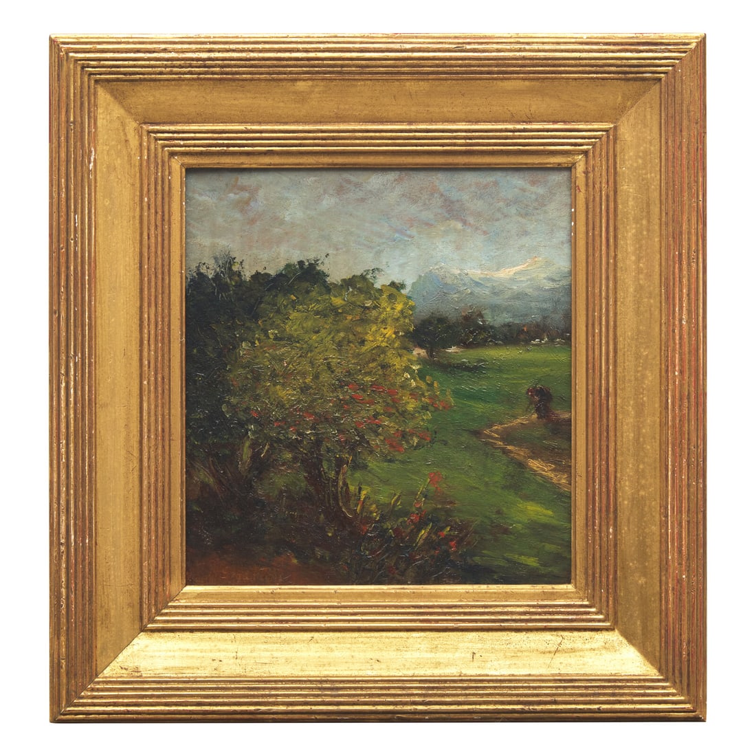 Manner of Giovanni Segantini (Italian, 1858-1899) Paesaggio (1 of 2)