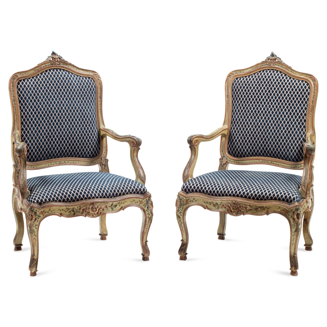 A Pair of Venetian Painted Armchairs (1 of 3)