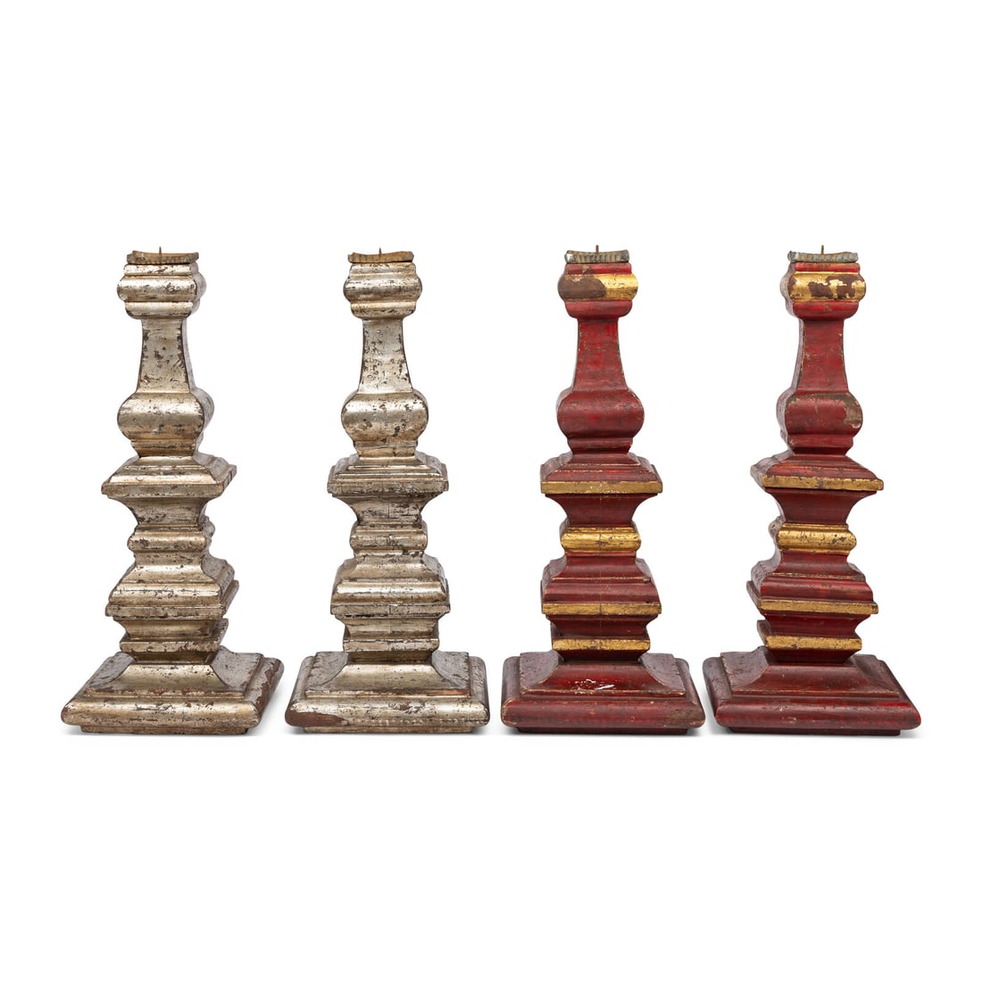 Two Pairs of Italian Painted Pricket Sticks (1 of 2)