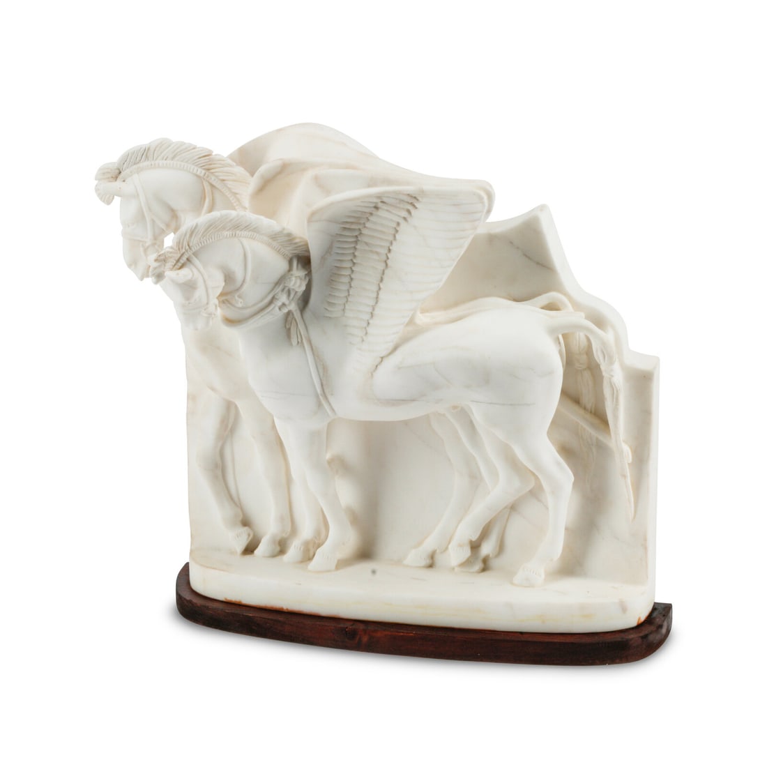 An Italian Carved Marble Horse Group (1 of 3)