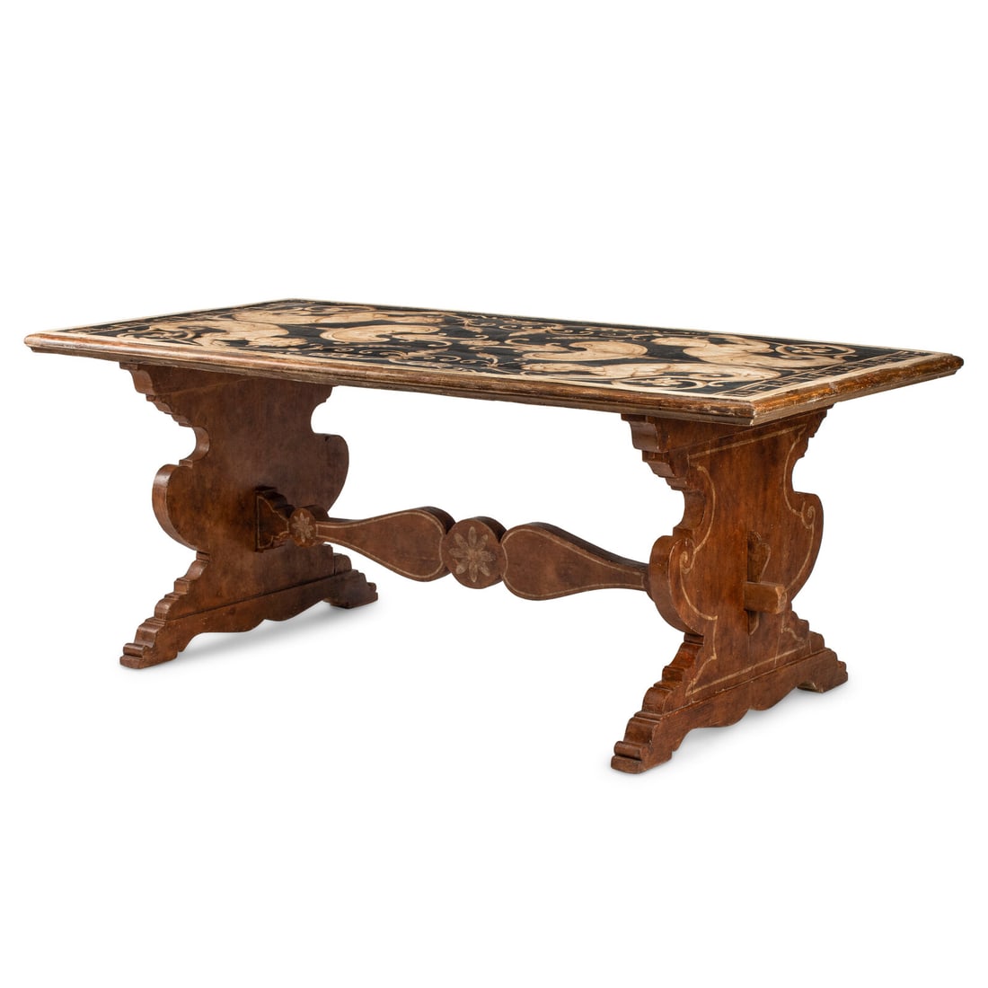 An Italian Renaissance Style Painted Trestle Table (1 of 3)