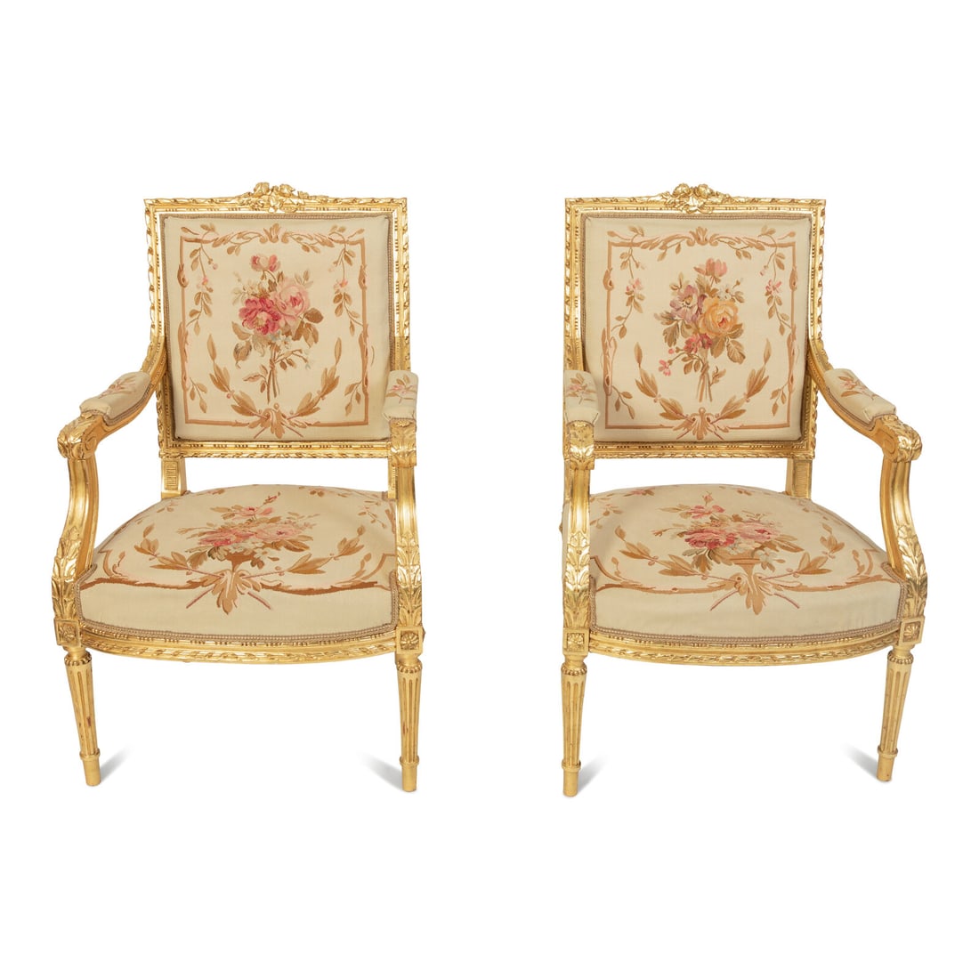 A Louis XVI Style Giltwood Five-Piece Salon Suite (1 of 5)