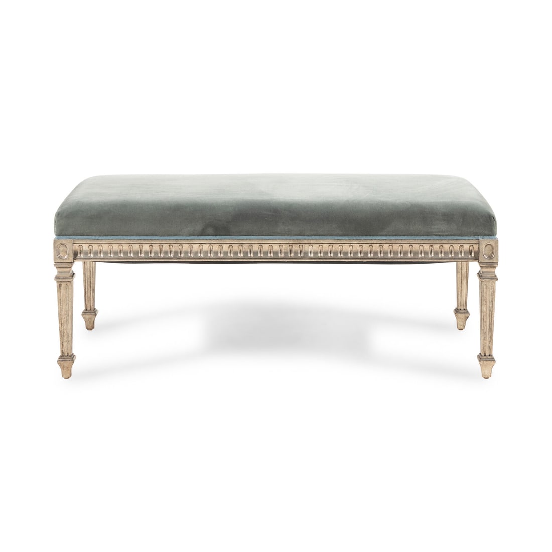 A Louis XVI Style Silvered Wood Hall Bench (1 of 2)