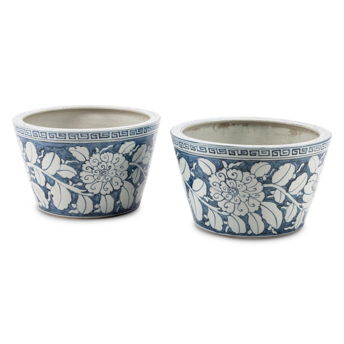 A Pair of Chinese Porcelain Jardinières: A Pair of Chinese Porcelain Jardinières 20th Century Height 10 x diameter 17 inches. This lot is located in Chicago.