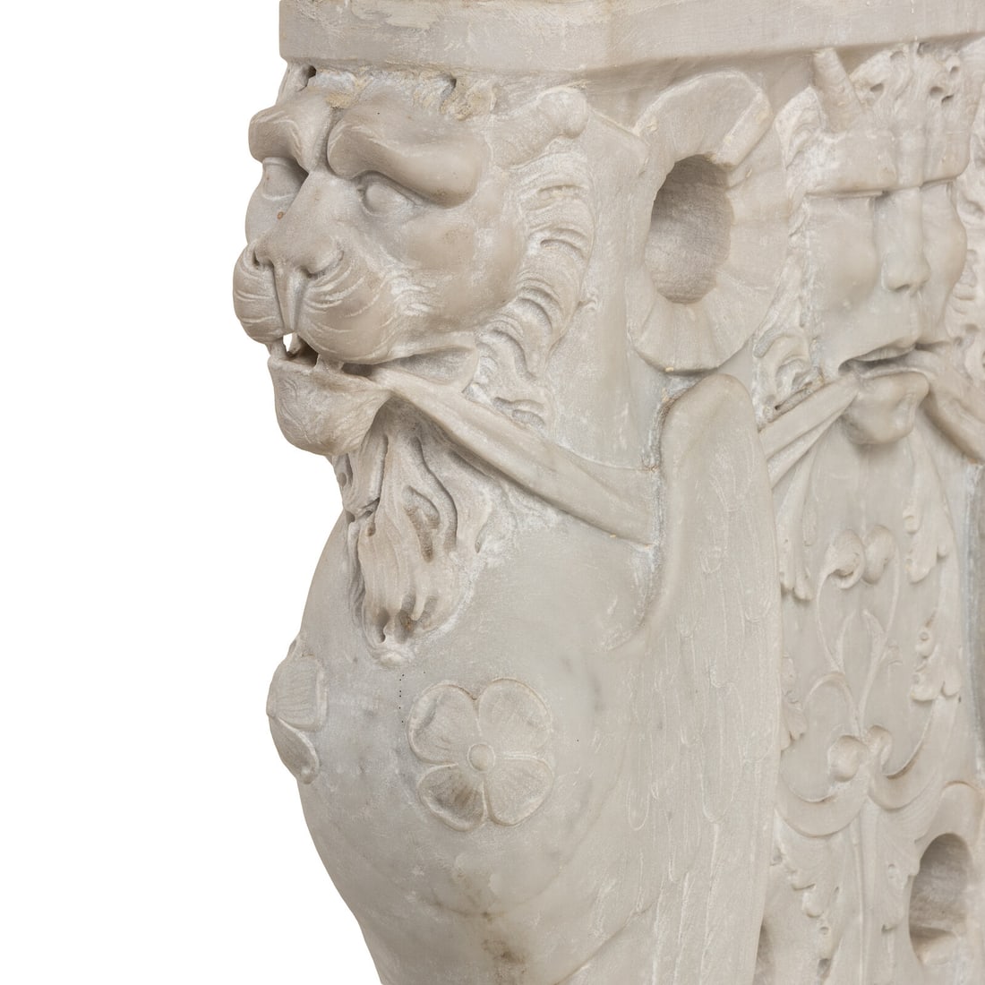 A Neoclassical Carved Marble Console Table - 2