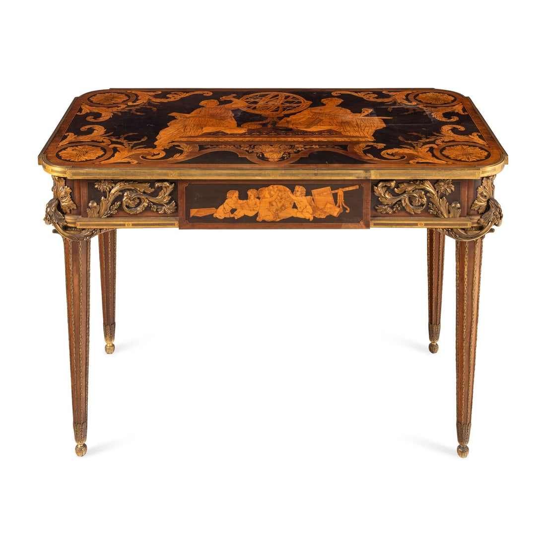 A Louis XVI Style Marquetry and Gilt Bronze Mounted Occasional Table (1 of 13)