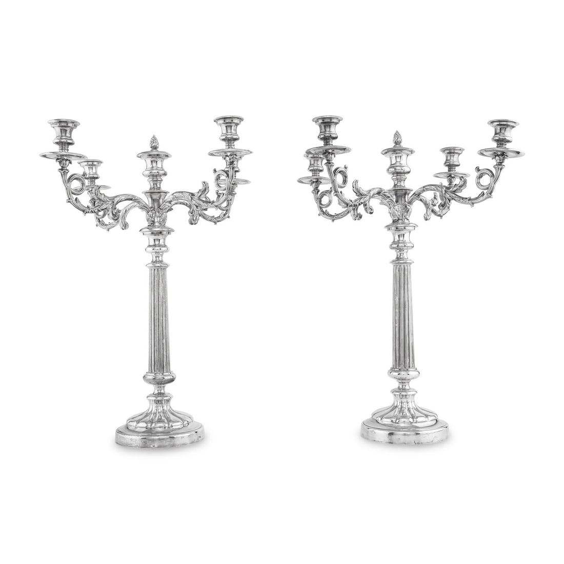 A Pair of Silver-Plate Five-Light Candelabra (1 of 11)