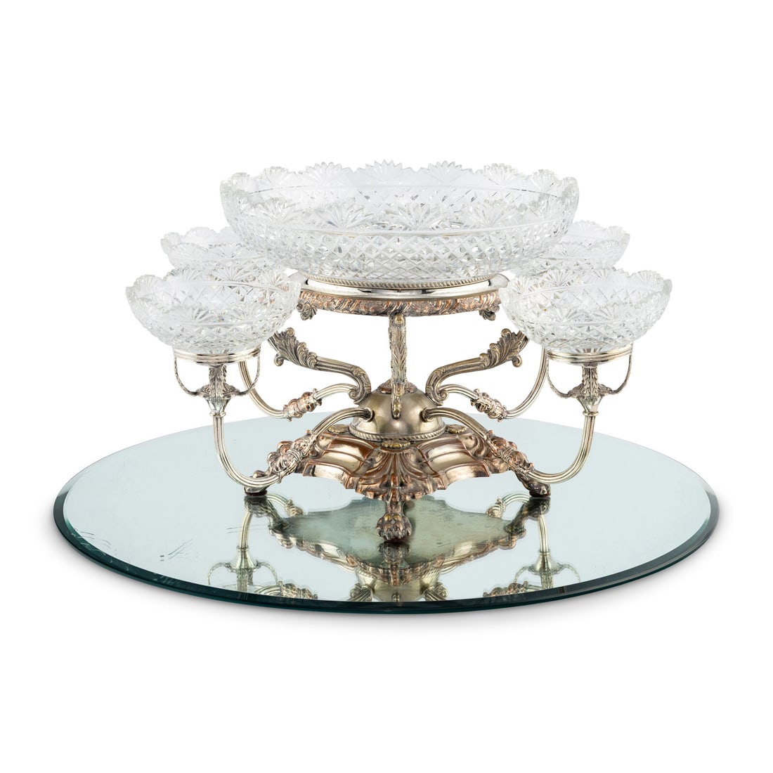 An English Silver-Plate and Cut Glass Epergne (1 of 12)