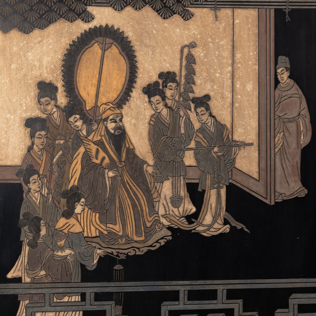 A Chinese Lacquer Twelve-Panel Floor Screen - 3
