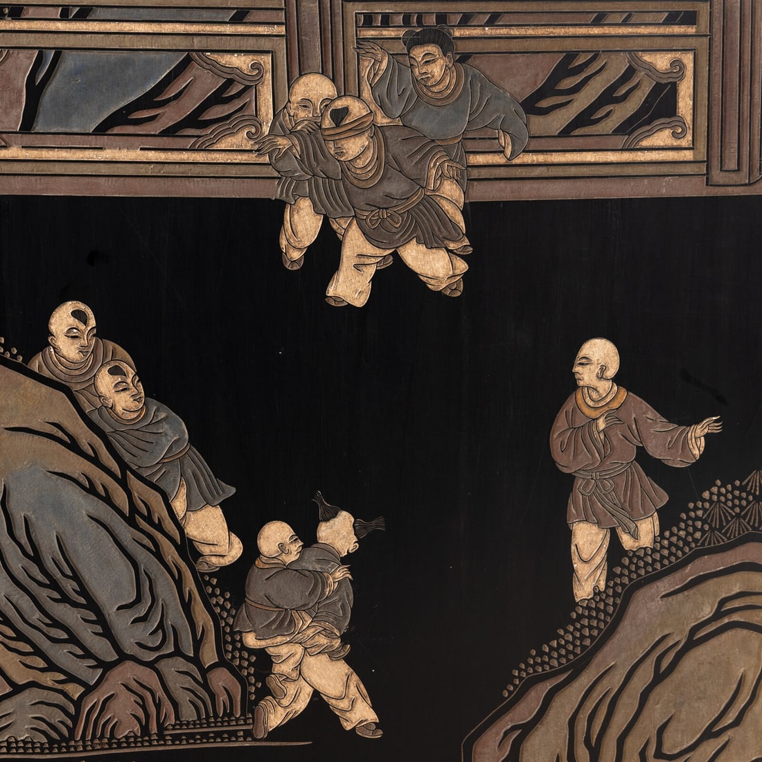 A Chinese Lacquer Twelve-Panel Floor Screen - 5