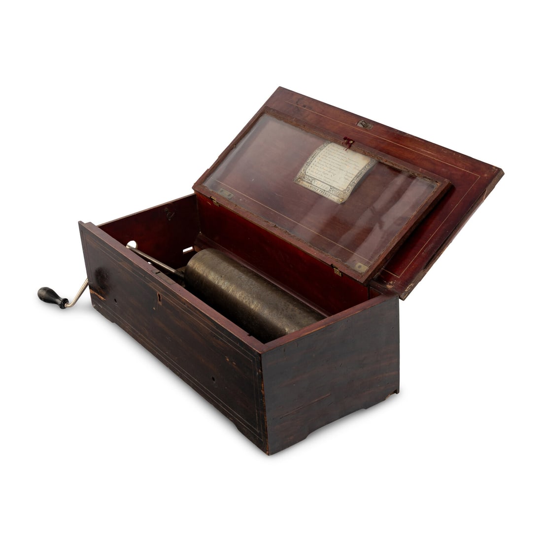A Swiss Cylinder Music Box: A Swiss Cylinder Music Box By Nicole FrËres, 19th Century playing twelve airs of a 12-inch cylinder; serial number '31924' Height 6 3/4 x width 20 3/8 x depth 9 inches. Property from Strawberry