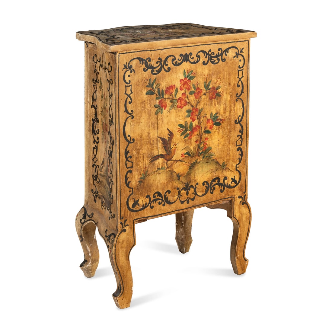 An Italian Polychrome Painted Commodino - 4