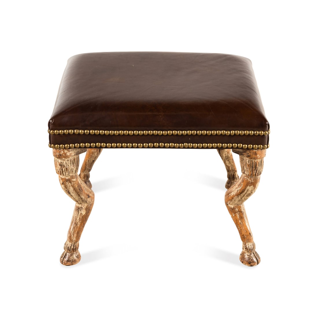 A Continental Painted Stool with Animal-Form Legs: A Continental Painted Stool with Animal-Form Legs 19th Century Height 16 x width 20 x depth 20 inches. Property from Strawberry Hill: The Collection of Ada and Barrie Regan, Hillsborough, California