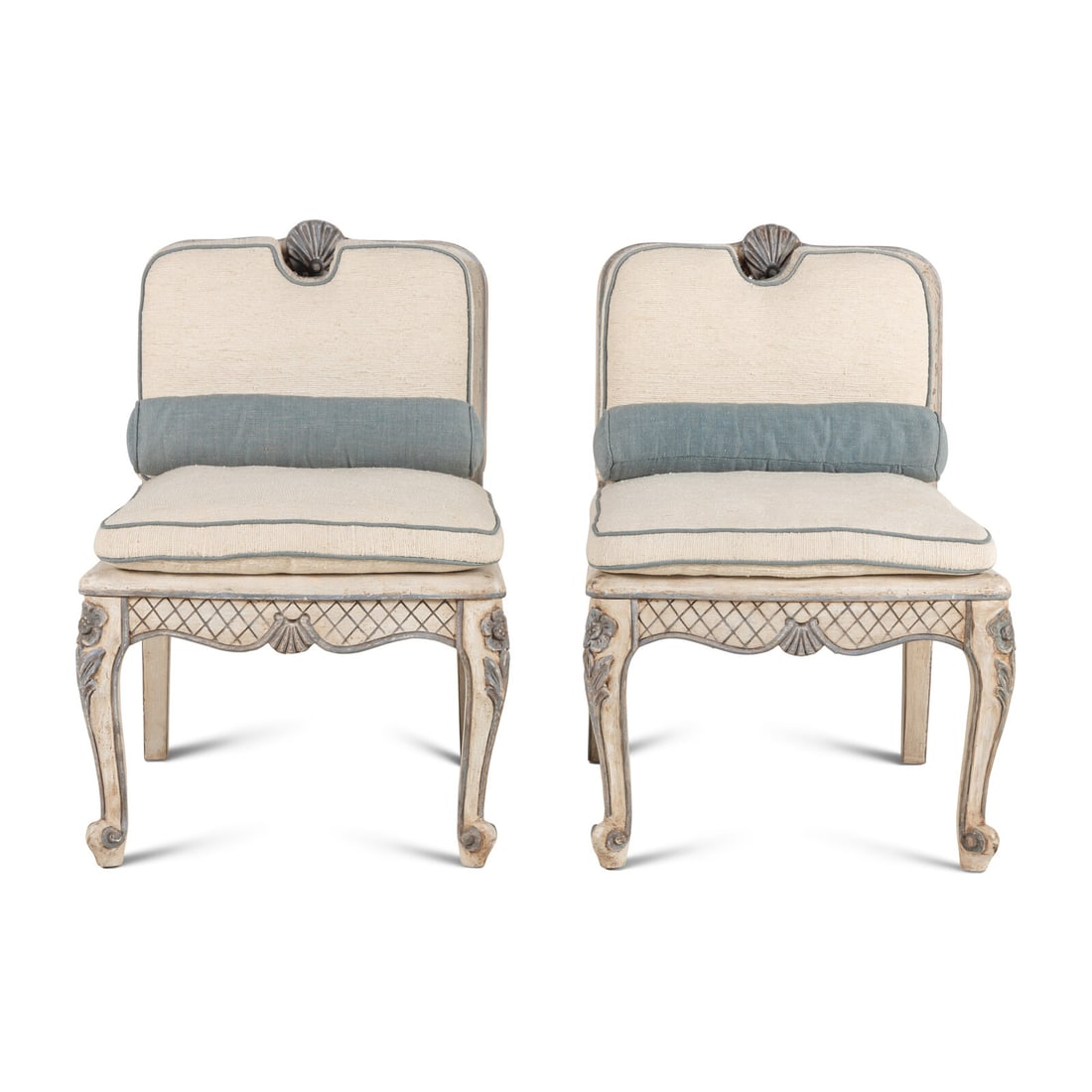 A Pair of Italian Painted and Caned Side Chairs (1 of 9)