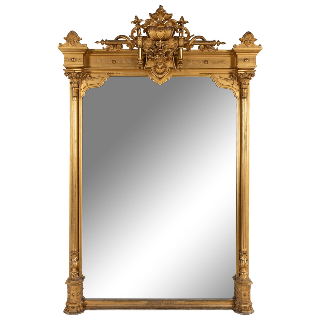 A Napoleon III Giltwood Overmantel Mirror (1 of 9)