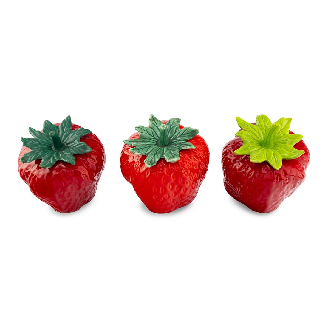 Three Ceramic Strawberry-Form Cookie Jars (1 of 13)
