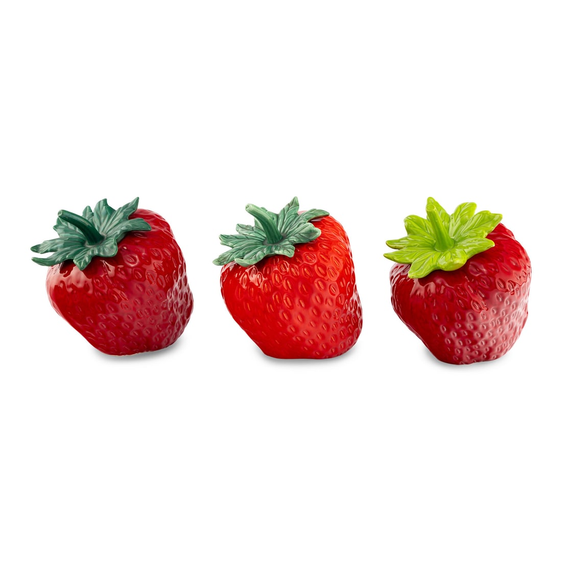 Three Ceramic Strawberry-Form Cookie Jars - 3
