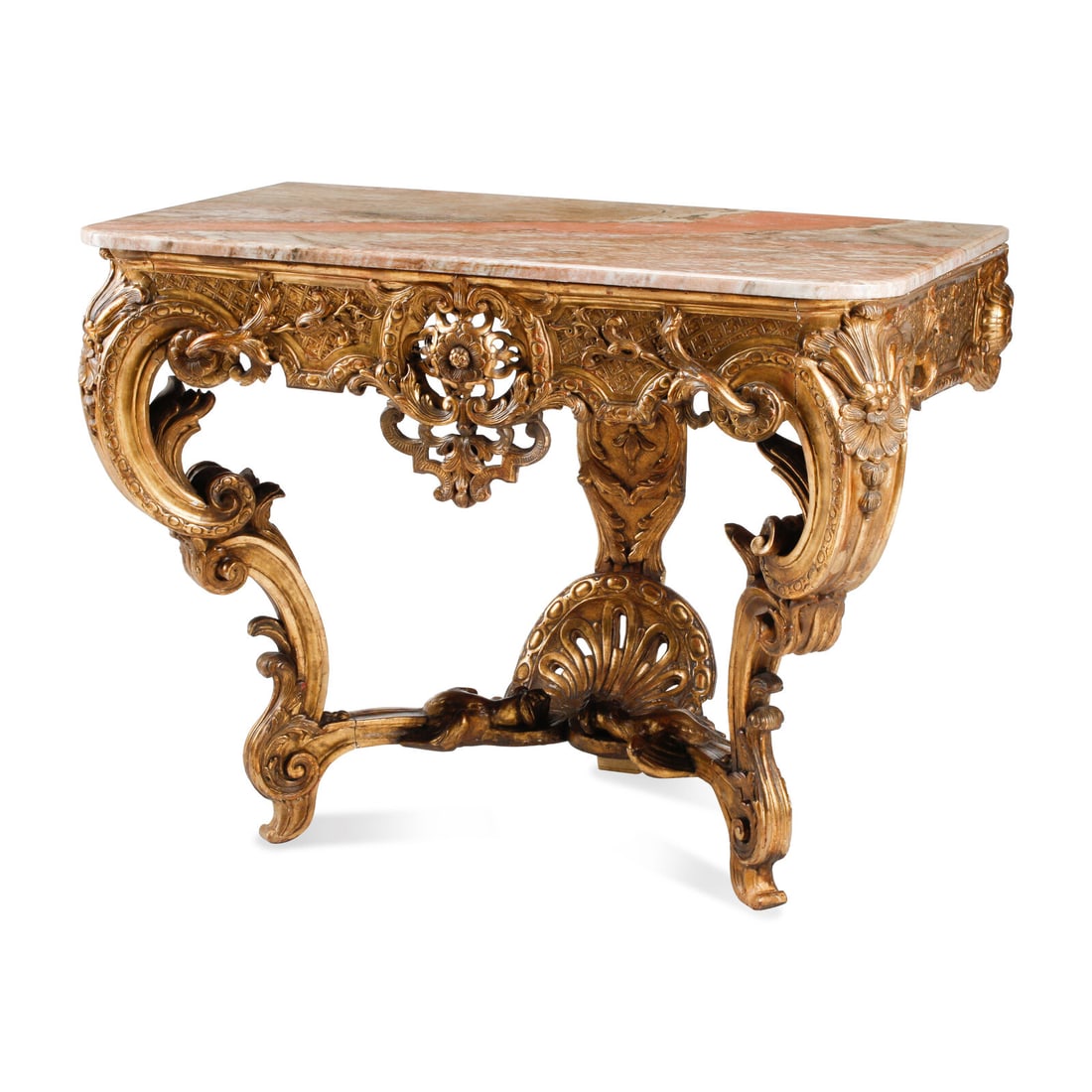 A RÈgence Giltwood Marble-Top Console Table (1 of 2)