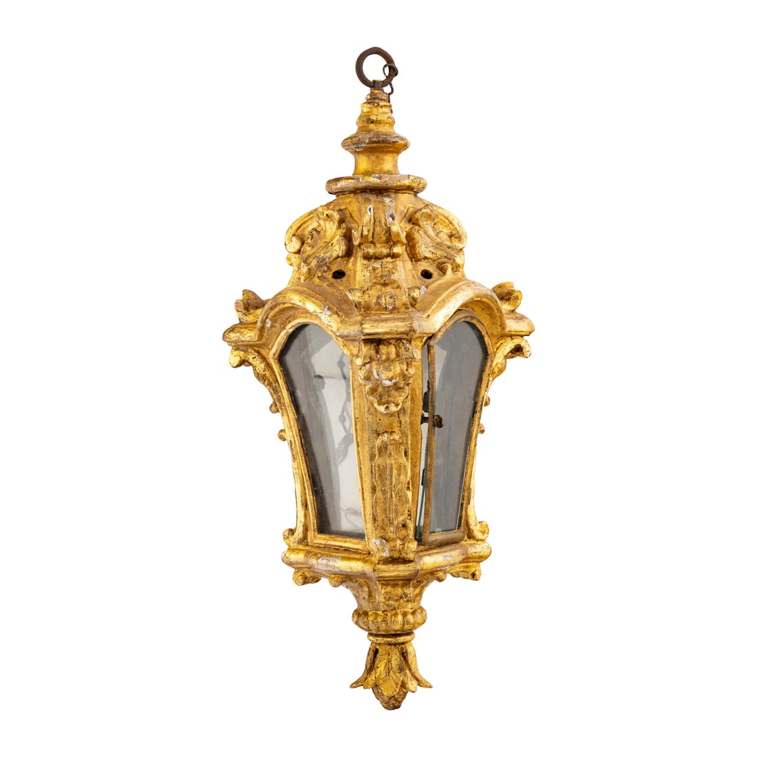 A Louis XV Carved Giltwood Lantern: A Louis XV Carved Giltwood Lantern Mid 18th Century later electrified. Height 25 x diameter 10 1/2 inches. Property from the Wetherill Family Collection, Main Line, Philadelphia and Ch‚teau de