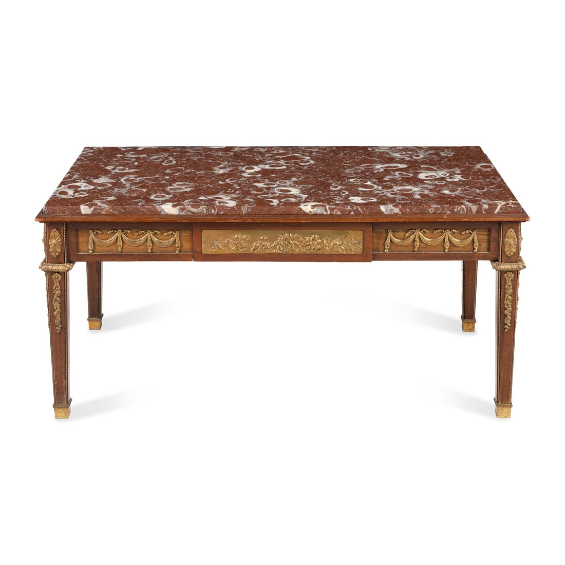 A French Gilt Bronze Mounted Mahogany and Marble-Top Low Table (1 of 3)