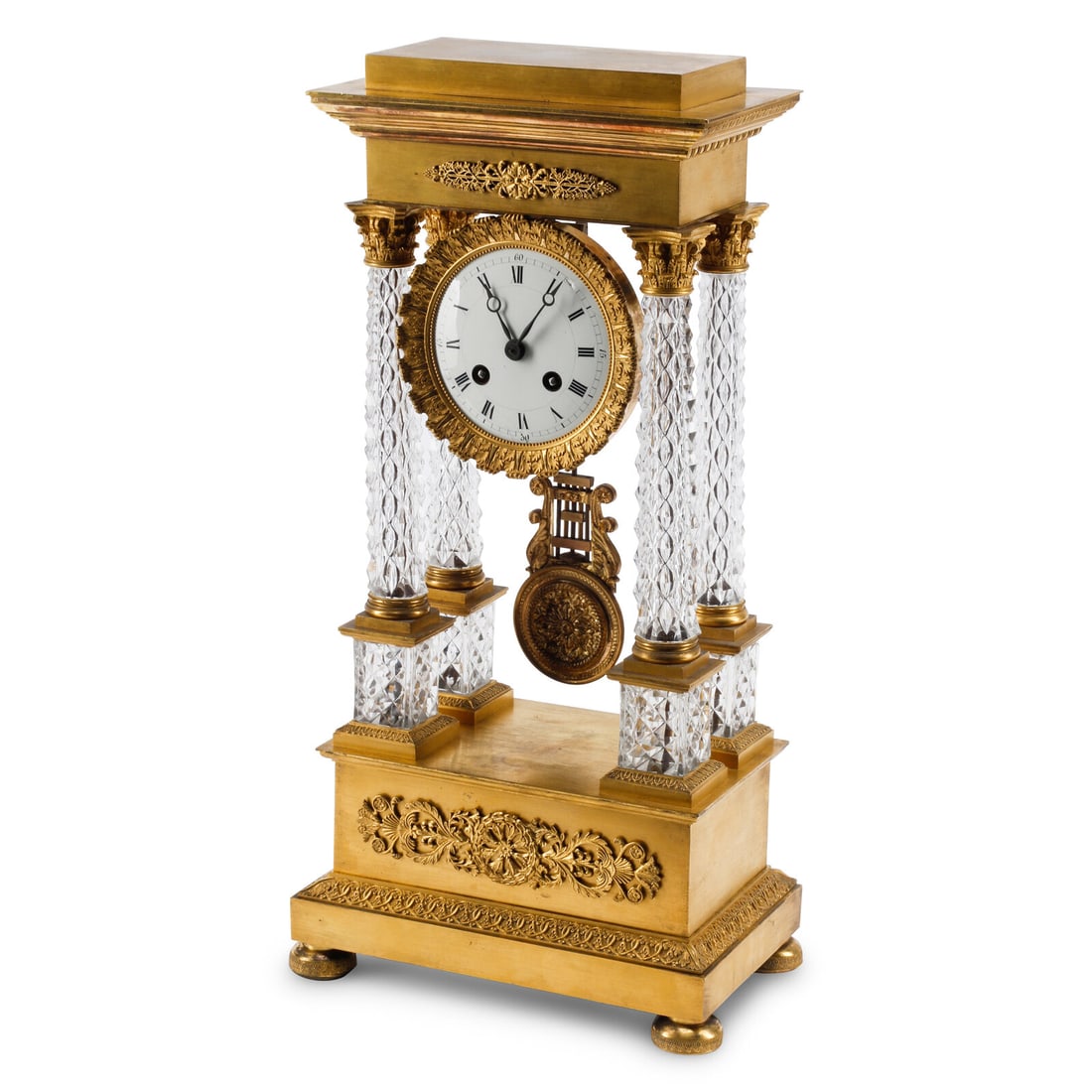 A Charles X Gilt Bronze and Cut Glass Mantel Clock (1 of 3)
