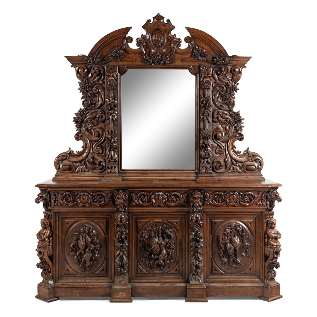 A French Carved Walnut Buffet ‡ Deux Corps (1 of 6)