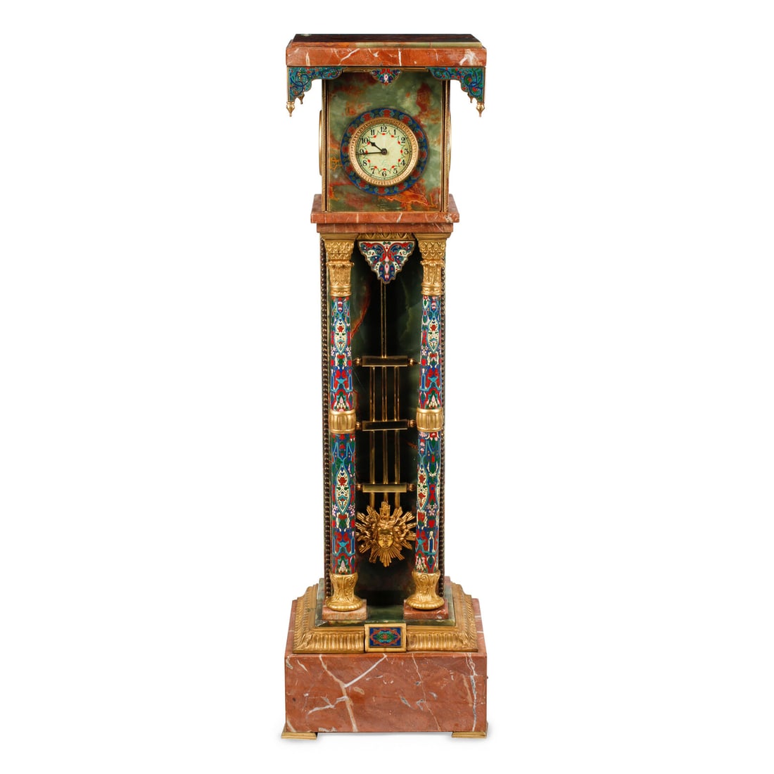 A French Onyx, Marble, Gilt Bronze and ChamplevÈ Clock Pedestal (1 of 3)