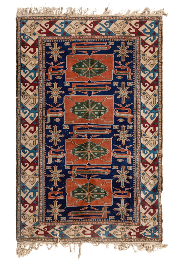 A Karagashli Shirvan Rug: A Karagashli Shirvan Rug Southeast Caucasus, 19th Century 6 feet x 3 feet 11 1/2 inches. This lot is located in Chicago.