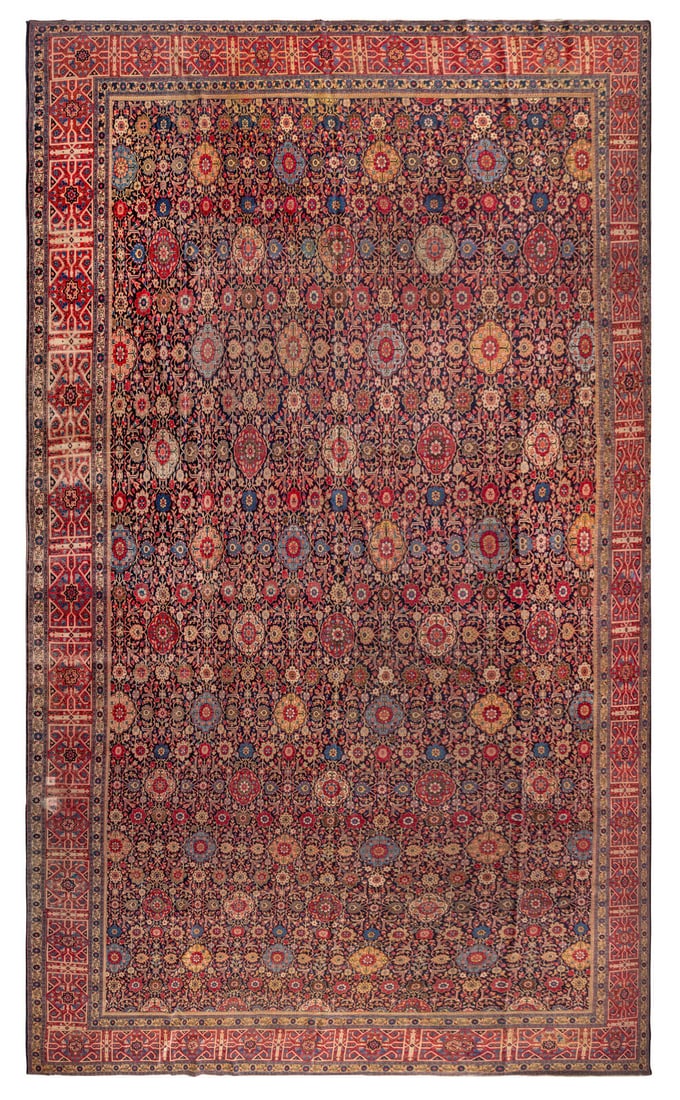 A Kirman Carpet: A Kirman Carpet Late 19th Century 22 feet x 14 feet 7 inches. Property of a California Collector This lot is located in Chicago.