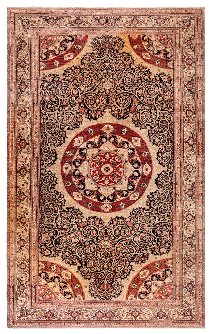 A Tabriz Carpet: A Tabriz Carpet Circa 1890 19 feet 5 inches x 11 feet 10 inches. Property from the Estate of Beverly Flynn, Chicago, Illinois This lot is located in Chicago.