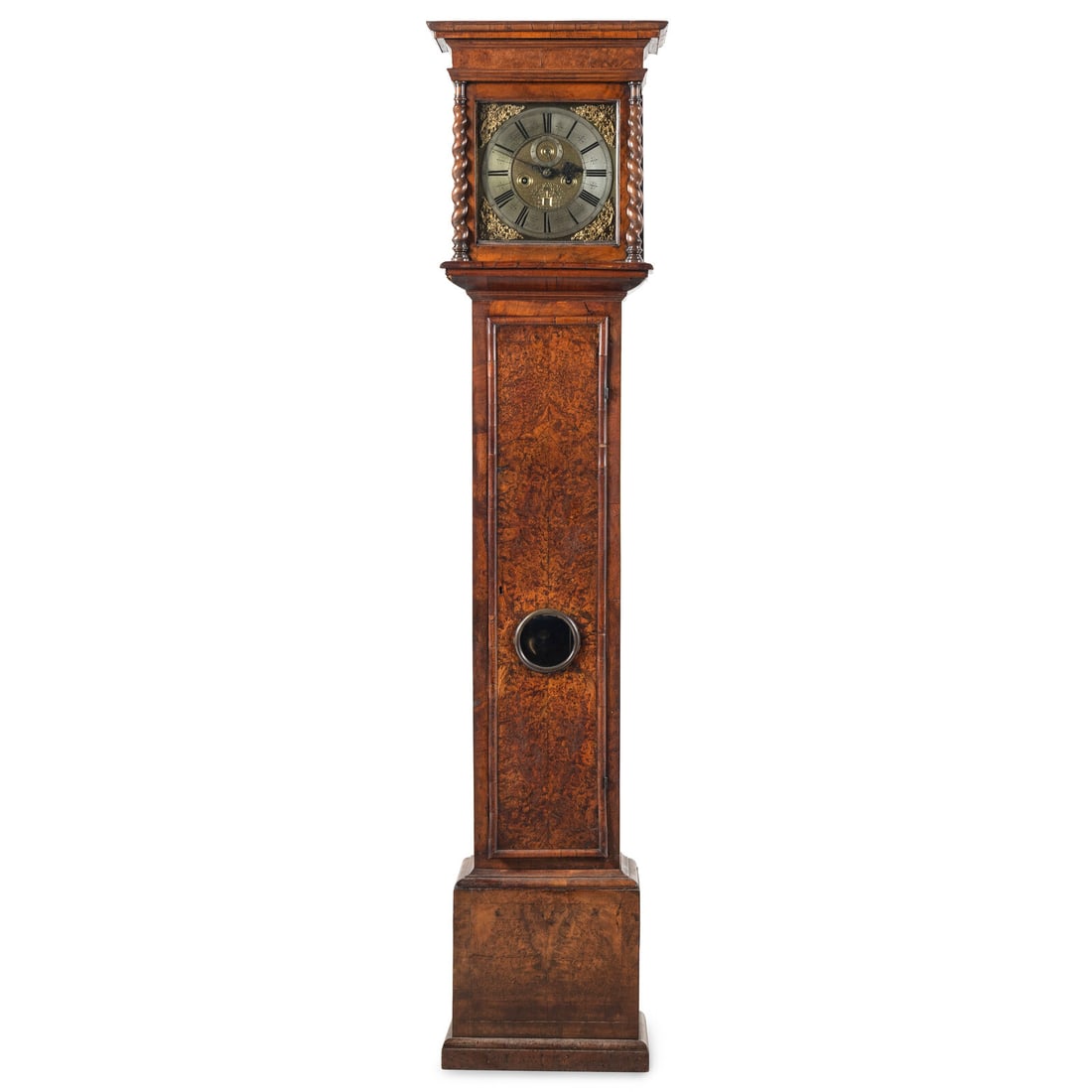 A William and Mary Walnut Tall Case Clock: A William and Mary Walnut Tall Case Clock William Cottrill, London, Late 17th Century Height 81 1/2 x width 18 x depth 9 3/4 inches. Property from the Estate of Audrey and Philip Rietveld, Crete, Illi