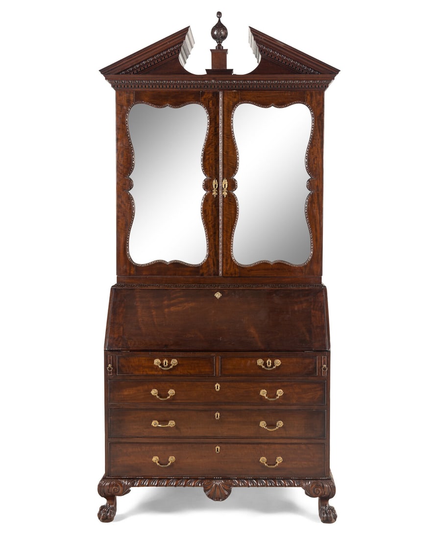 A George II Mahogany Bureau Cabinet: A George II Mahogany Bureau Cabinet Manner of Giles Grendey, Circa 1750 Height 104 x width 46 x depth 24 inches. This lot is located in Chicago.