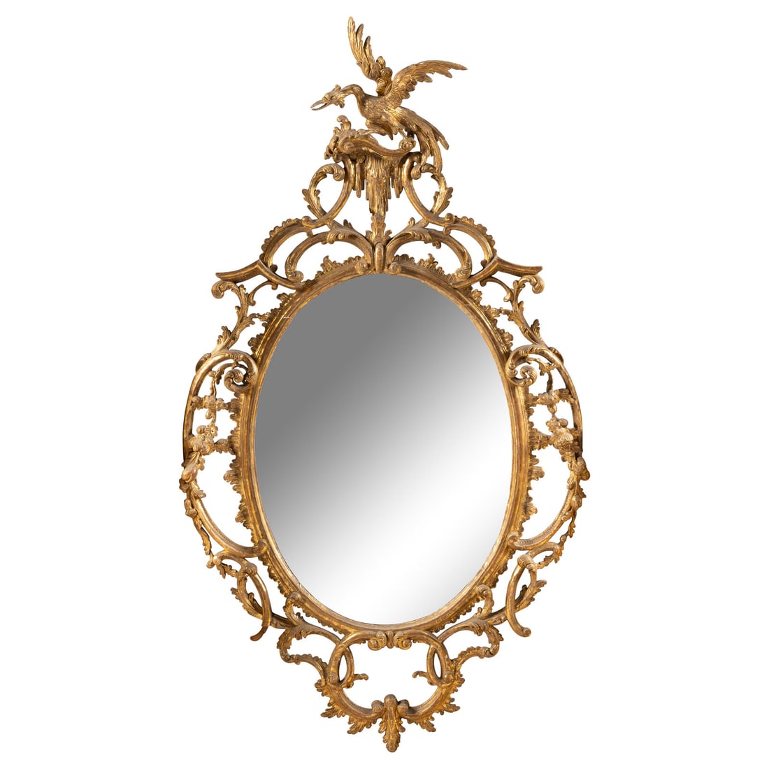 A George II Giltwood Mirror: A George II Giltwood Mirror Circa 1755 Height 64 x width 34 inches. Property of a California Collector This lot is located in Chicago. Provenance Christie's, London, May 21, 2015, lot 41. Christie's, 
