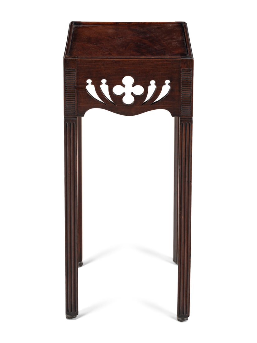 A George III Mahogany Urn Stand: A George III Mahogany Urn Stand Late 18th Century Height 27 x width 12 x depth 12 inches. Property from the Charlecote Antique Store, Kansas City, Missouri This lot is located in Chicago. Note: Charle